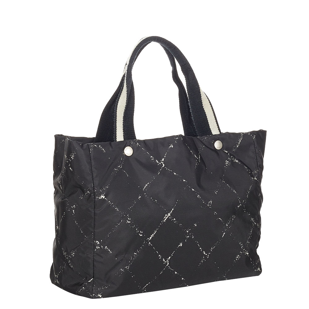 

Chanel Black Nylon Travel Line Tote Bag