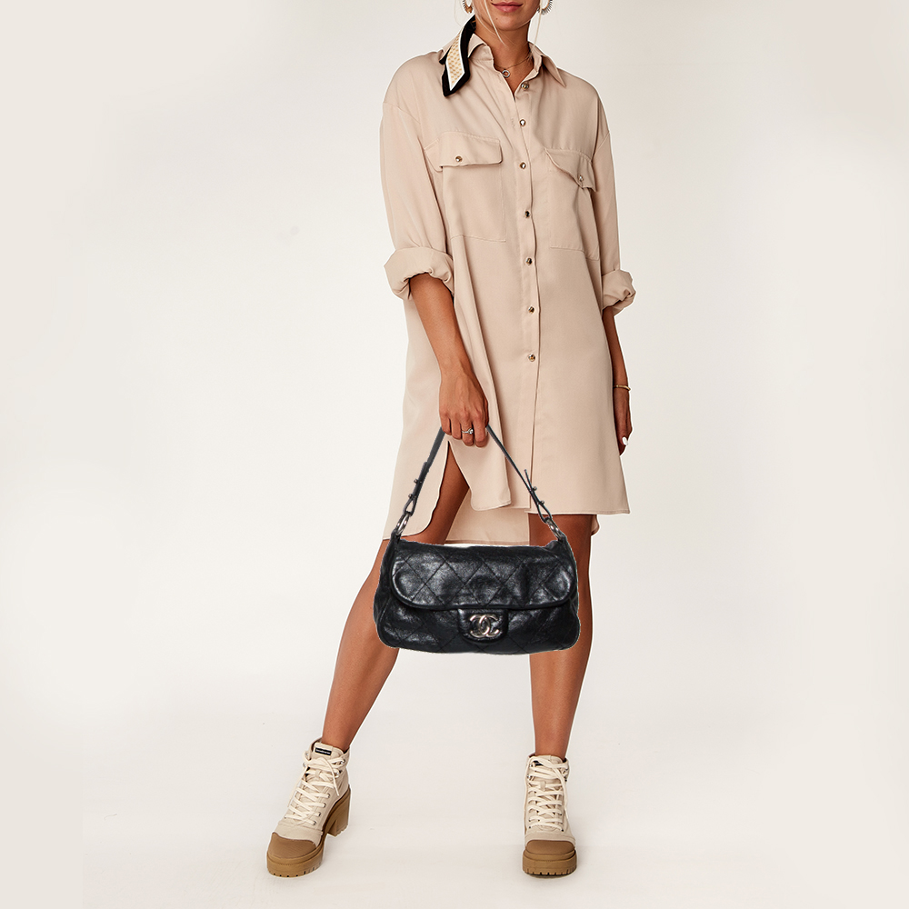 

Chanel Black Quilted Leather Small On the Road Flap Bag