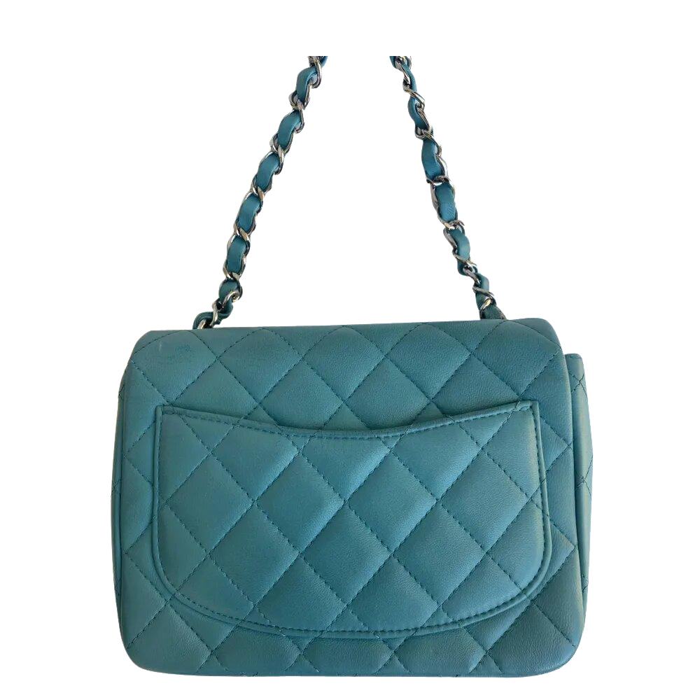 

Chanel Blue Leather Timeless Square Mini Flap Bag