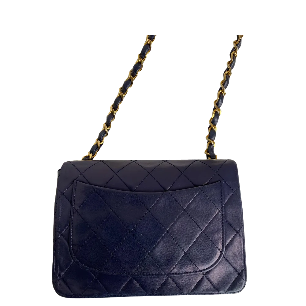 

Chanel Blue Leather Square Mini Flap Bag