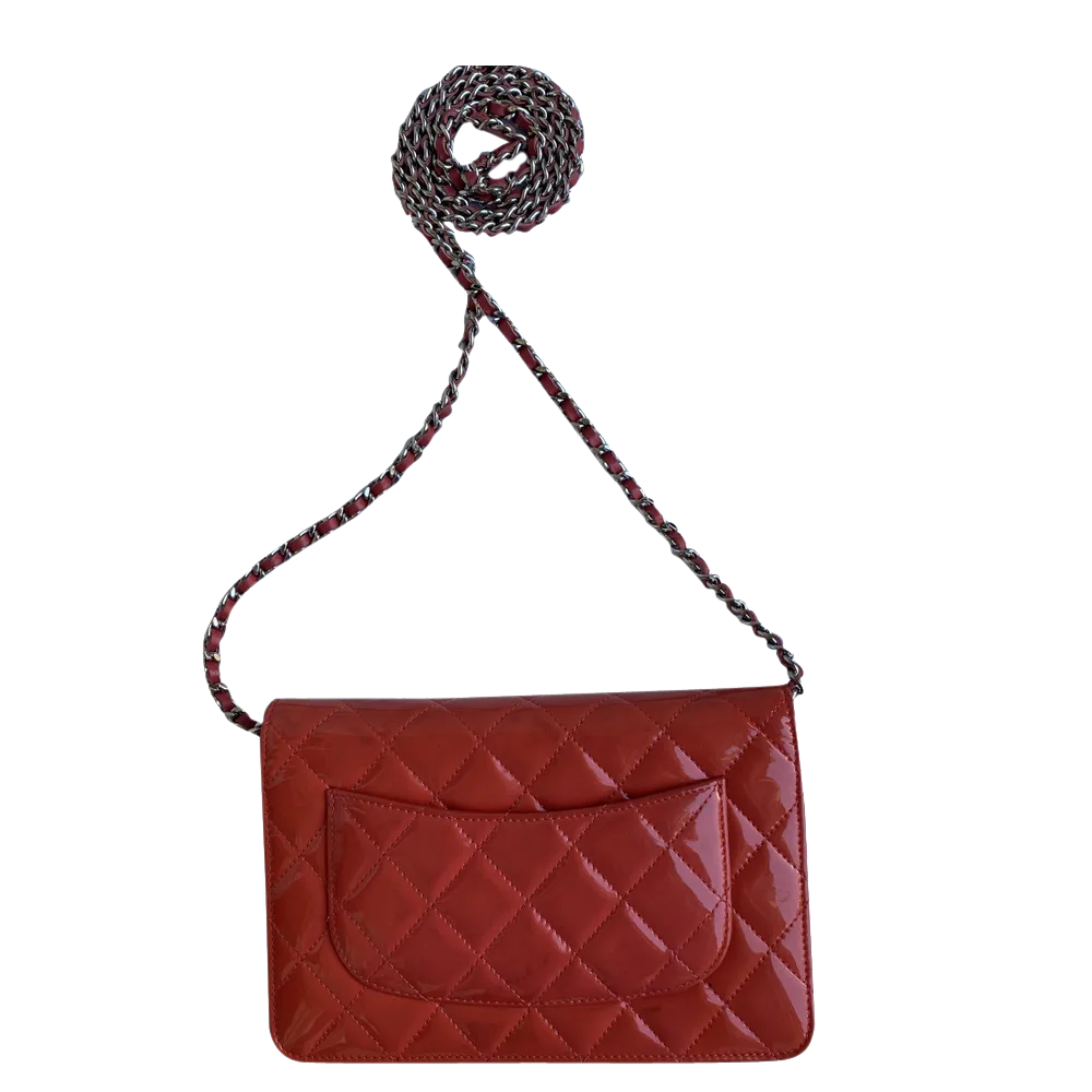 

Chanel Red Patent Leather Wallet On Chain Bag