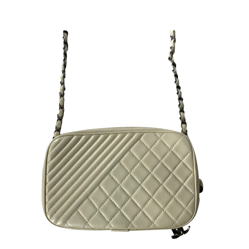 

Chanel Cream Leather Coco Boy Camera Bag