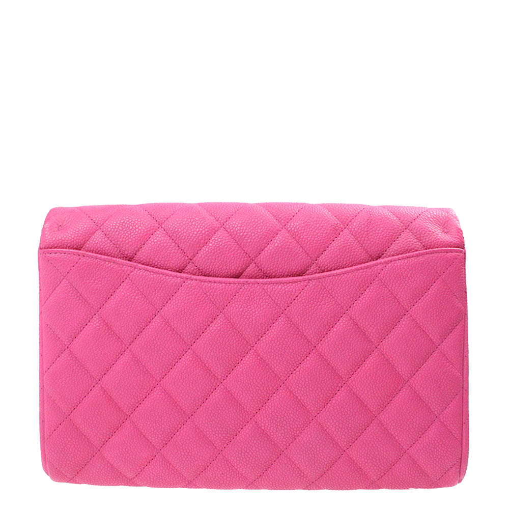 

Chanel Pink Lambskin Leather Single Flap Bag