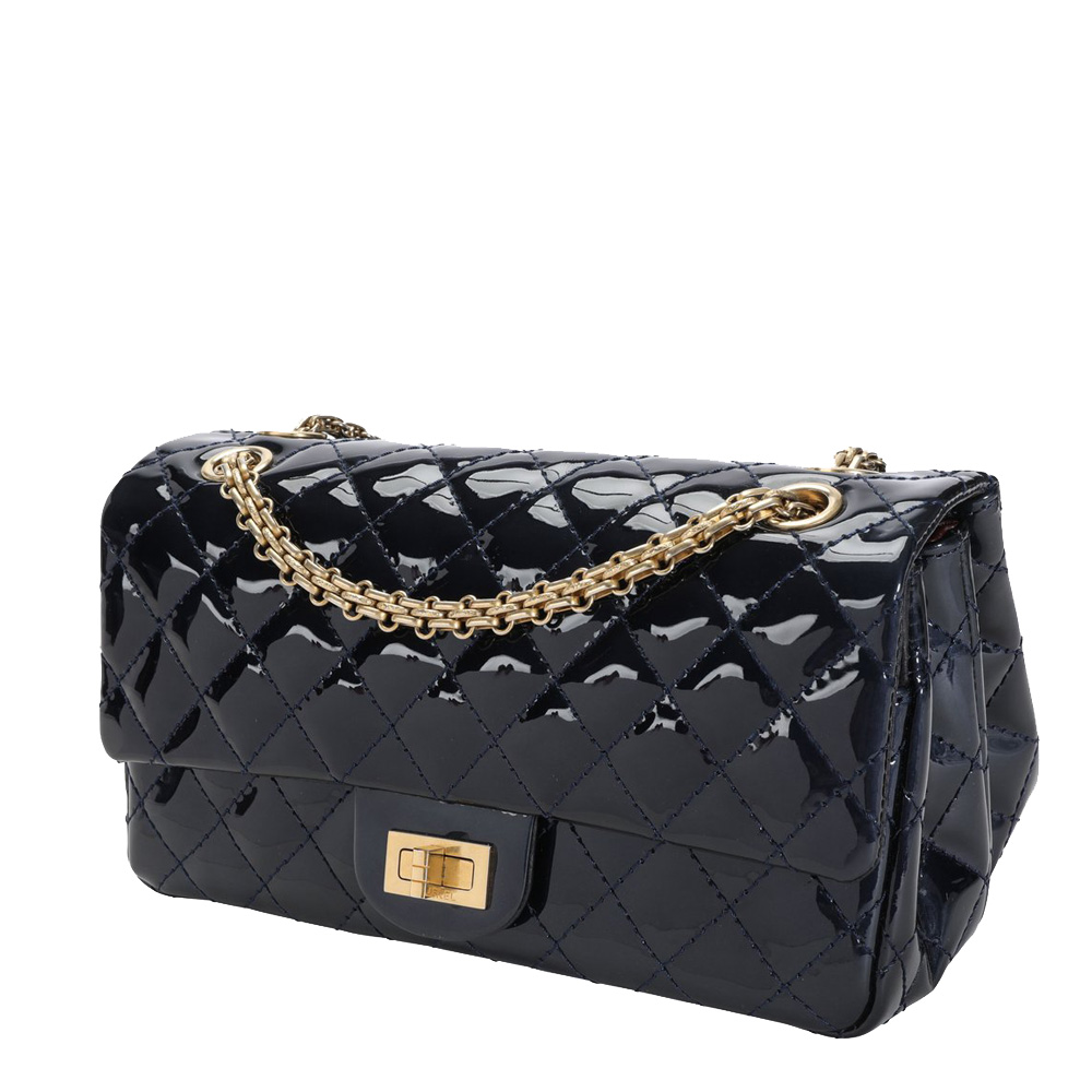 

Chanel Blue Patent Leather Reissue Flap Bag
