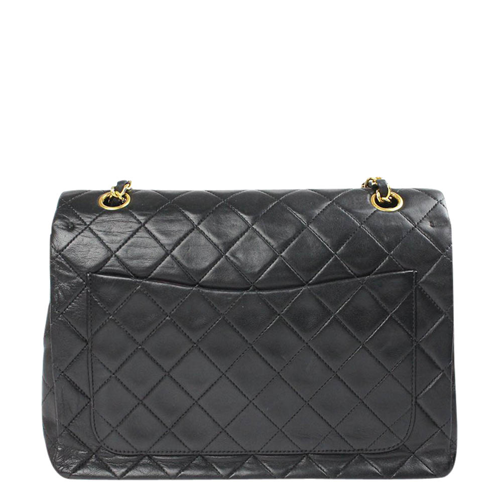 

Chanel Black Lambskin Leather Single Flap Bag