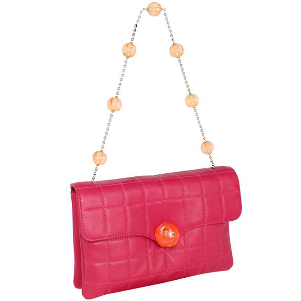 

Chanel Pink Lambskin Leather Choco Bar CC Shoulder Bag