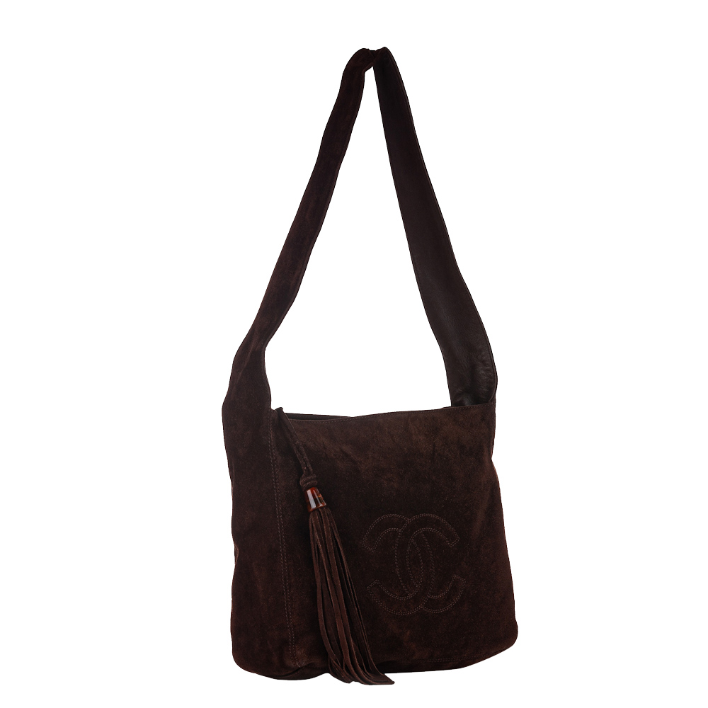 

Chanel Brown Suede Vintage CC Shoulder Bag