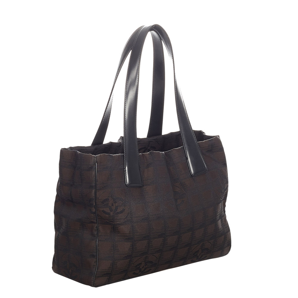 

Chanel Black Canvas Travel Line Tote Bag