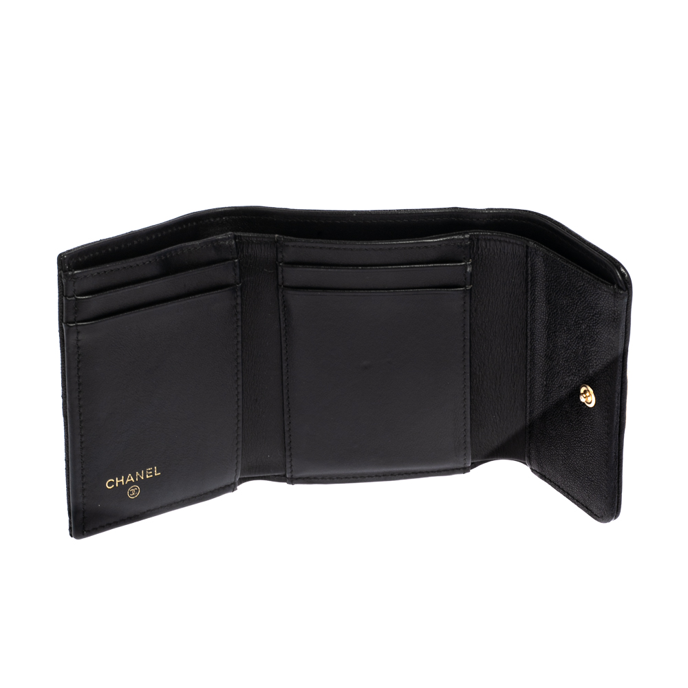 

Chanel Black Quilted Caviar Leather Small Boy Wallet