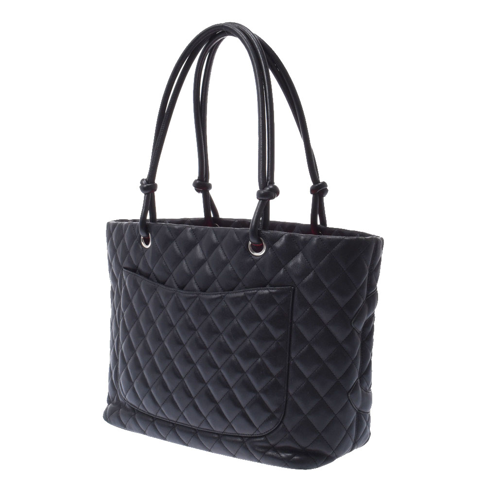 

Chanel Black Lambskin Leather Cambon Ligne Tote Bag