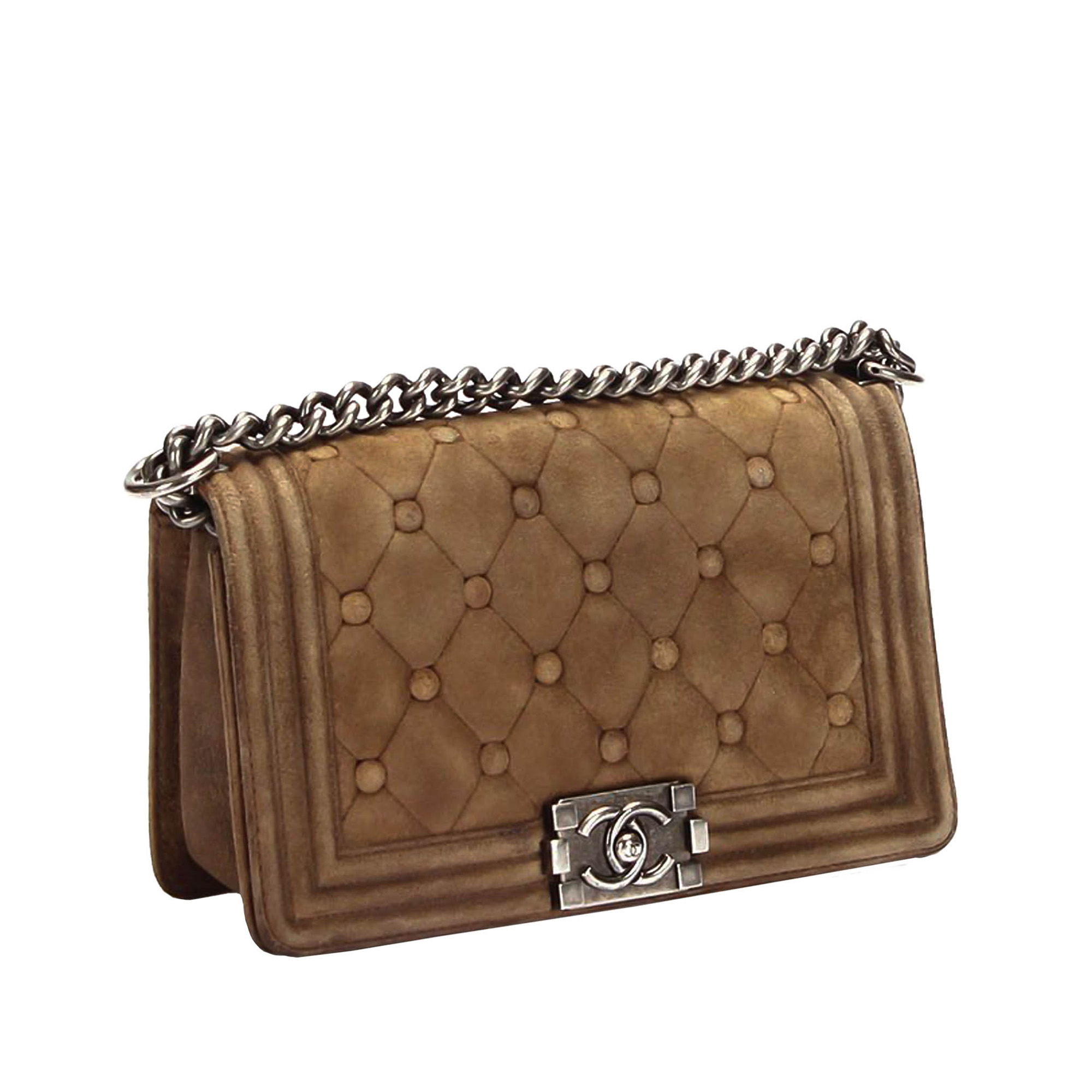 

Chanel Brown Medium Boy Suede Leather Flap Bag