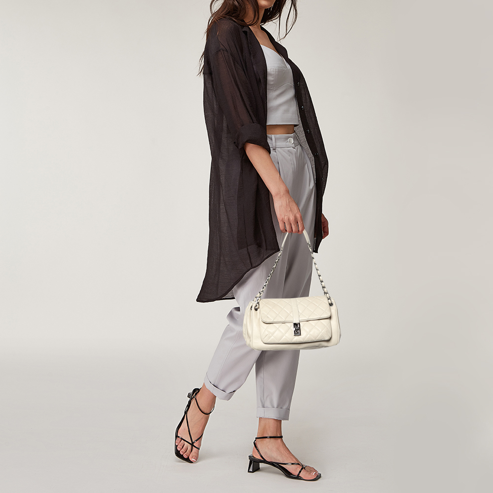 

Chanel Beige Quilted Leather Mademoiselle Lock Shoulder Bag, Cream