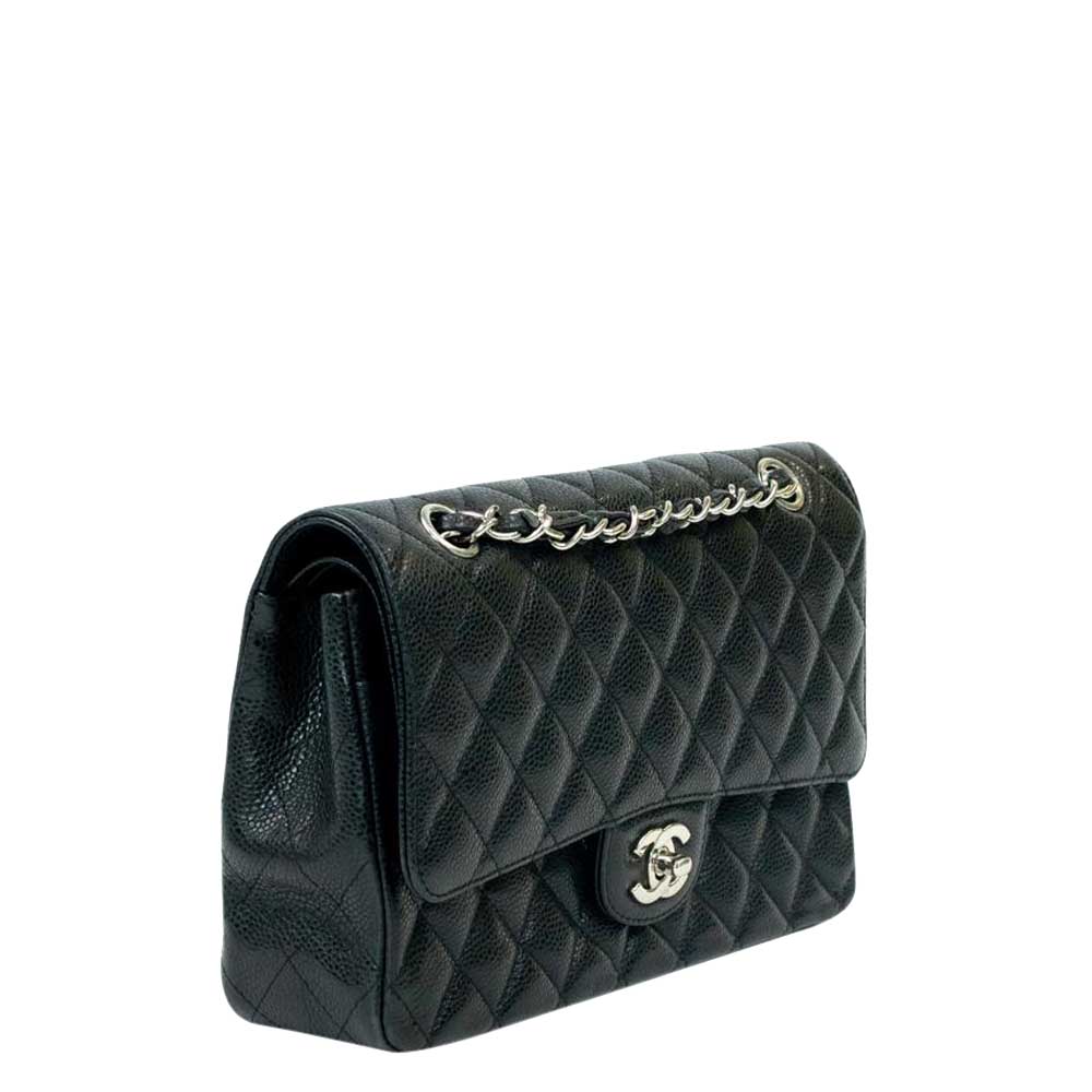 

Chanel Black Caviar Leather Double Flap Bag