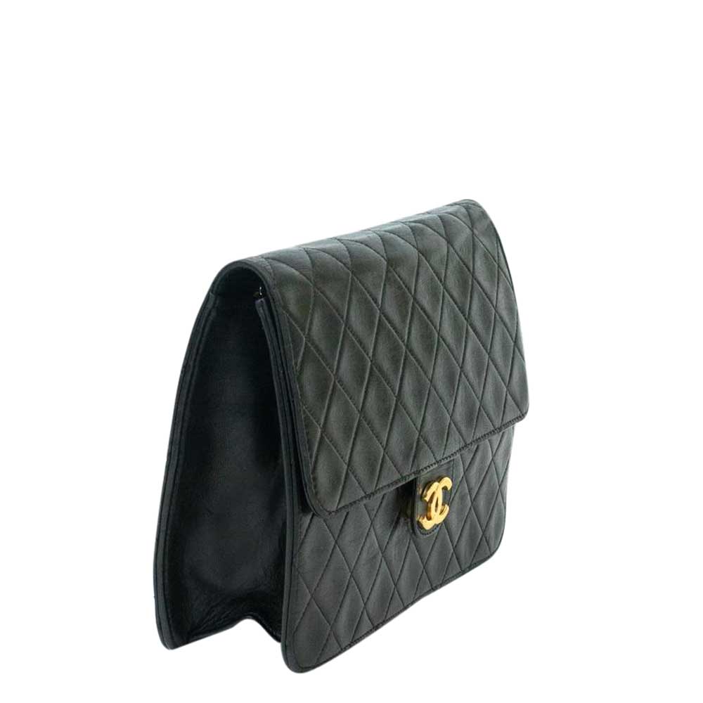 

Chanel Black Leather Vintage Single Flap Bag