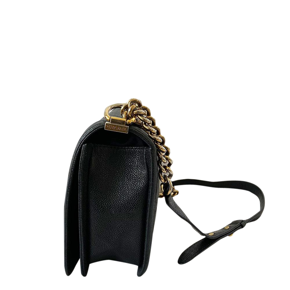 

Chanel Black Leather Boy Medium Bag