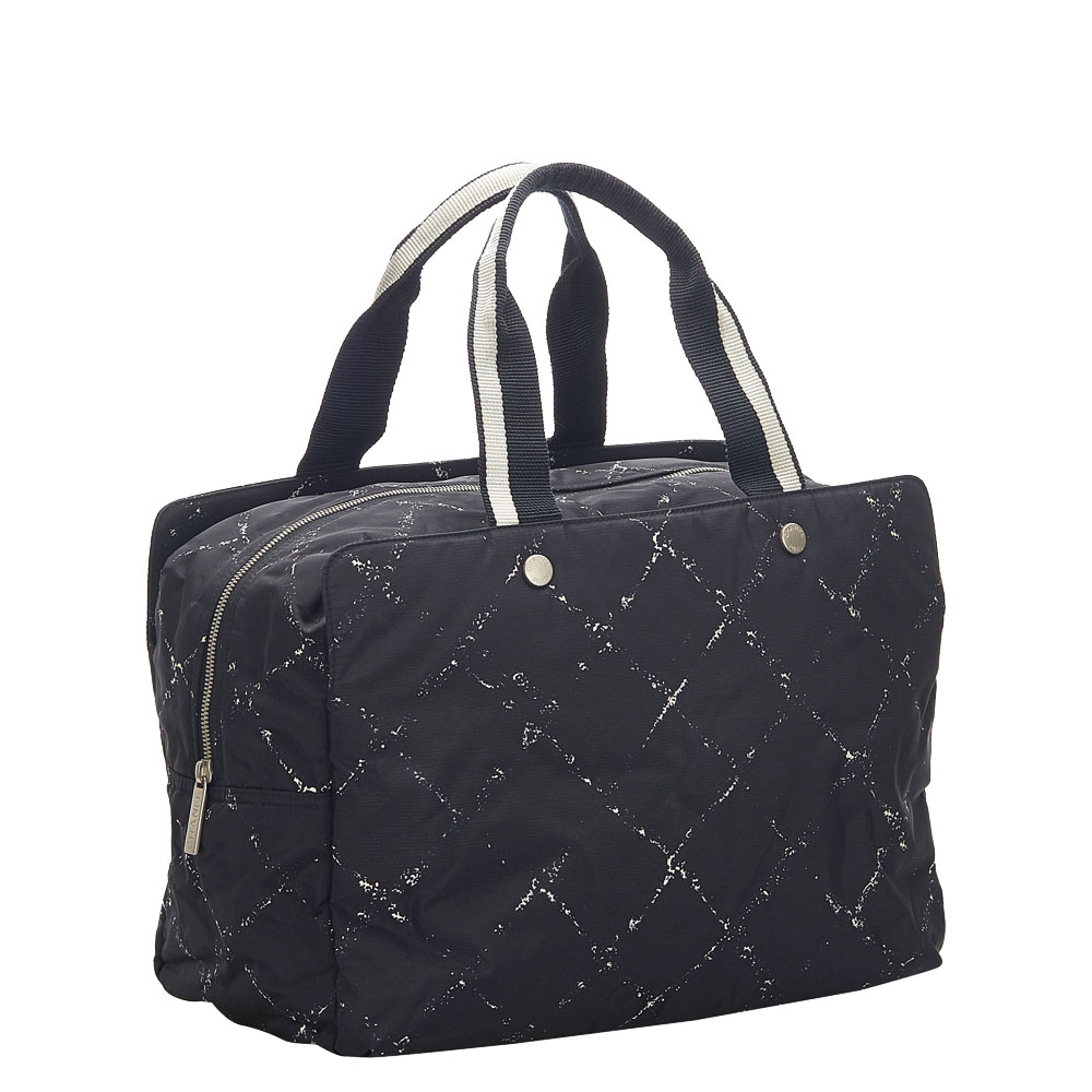 

Chanel Black Nylon Travel Line Travel Bag
