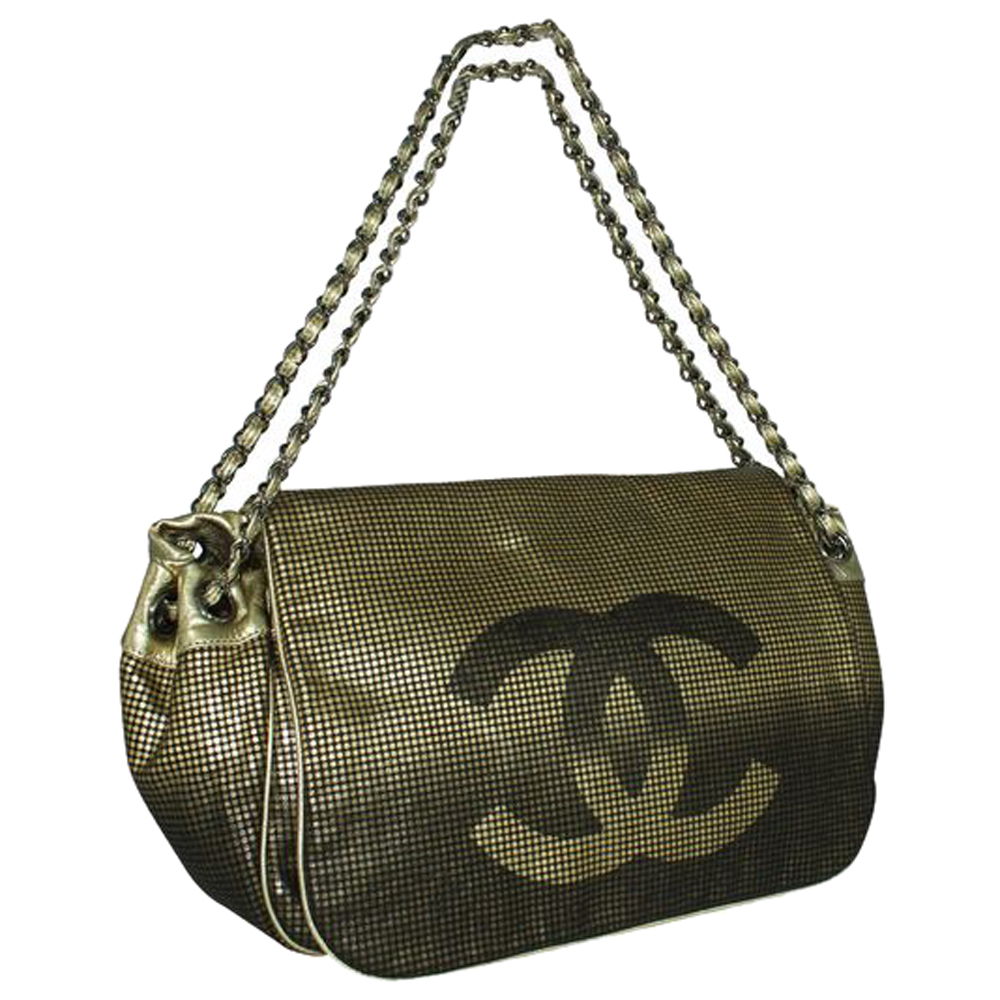 

Chanel Gold Fabric Satin Hollywood Shoulder Bag