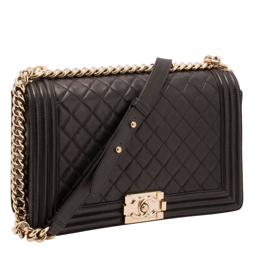 

Chanel Black Quilted Leather Medium Boy Bag
