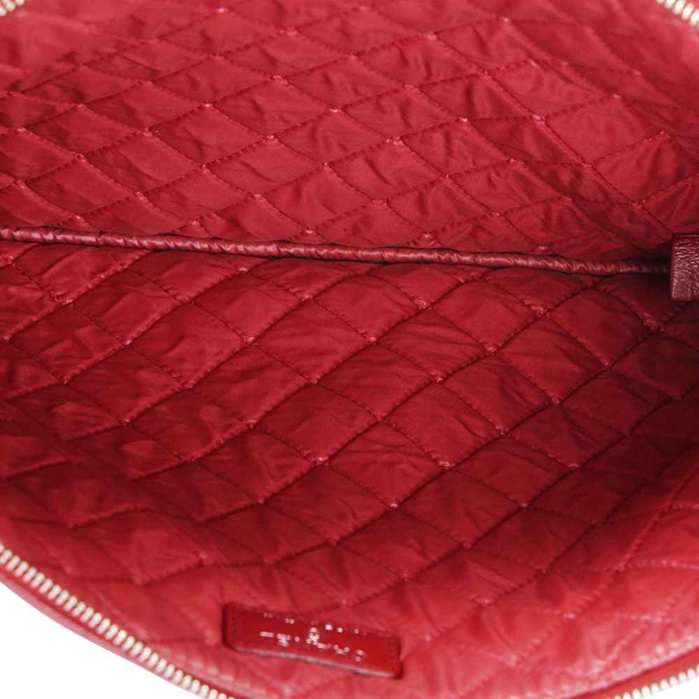 

Chanel Red Quilted Leather O Case Clutch