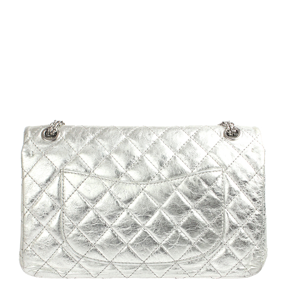 

Chanel Metallic Silver Quilted Leather Reissue 2.55 Classic Flap Bag