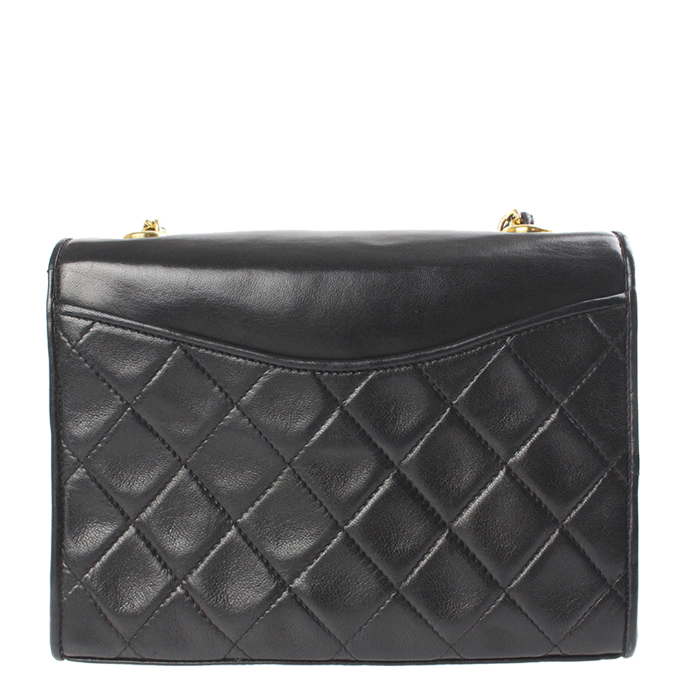 

Chanel Black Leather Vintage Single Flap Shoulder Bag
