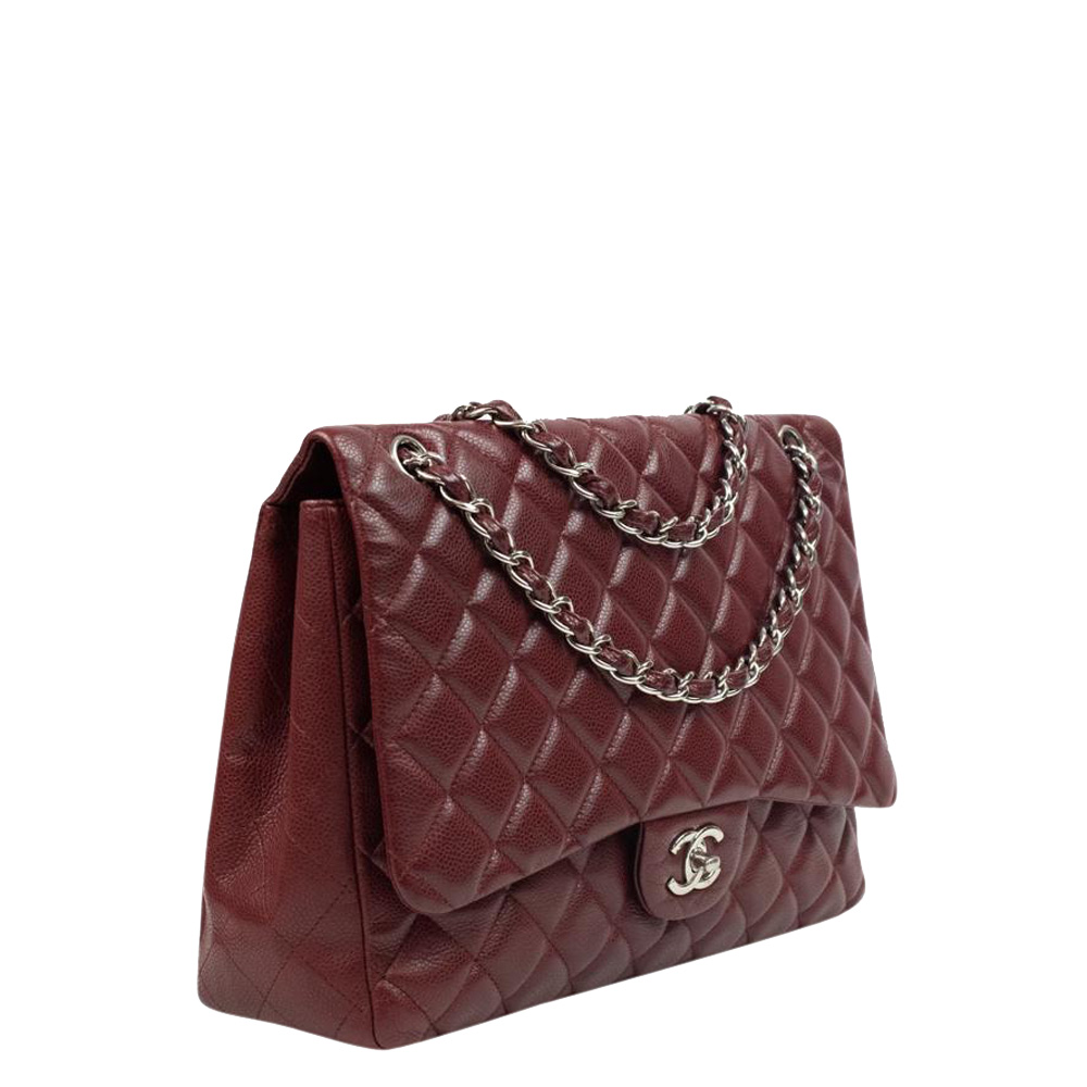 

Chanel Red Lambskin Leather Classic Double Flap Jumbo Bag
