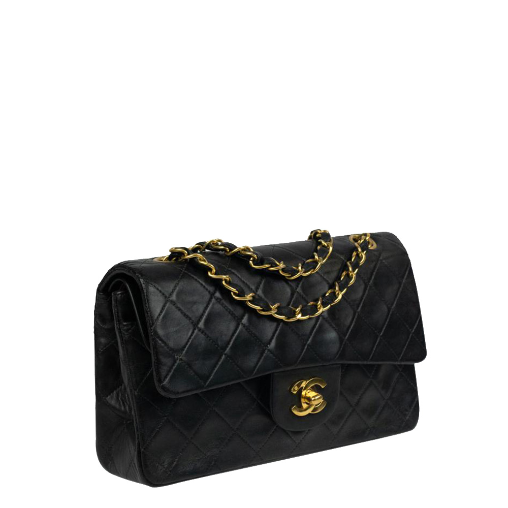 

Chanel Black Lambskin Leather Flap Bag
