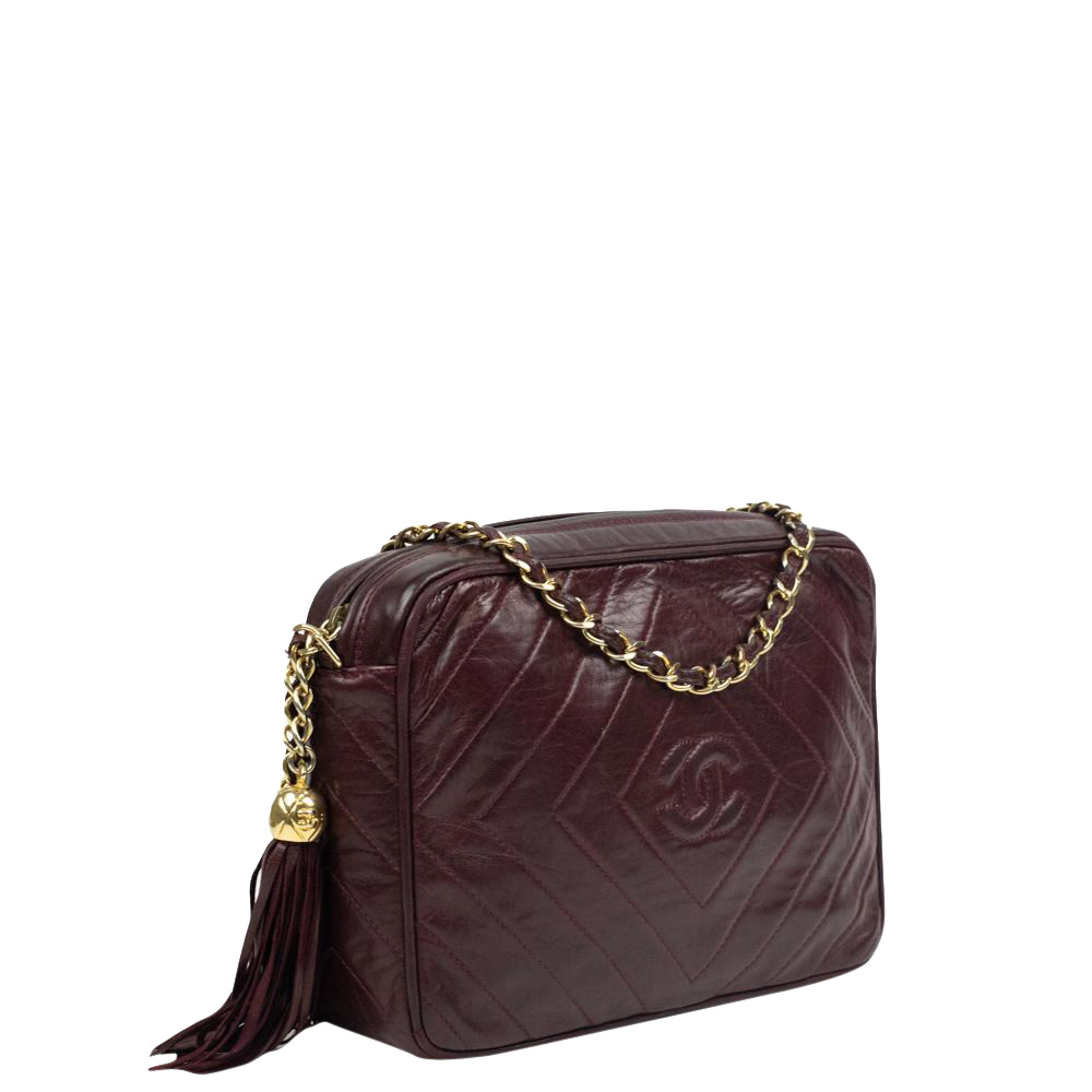

Chanel Burgundy Leather Vintage Camera Bag