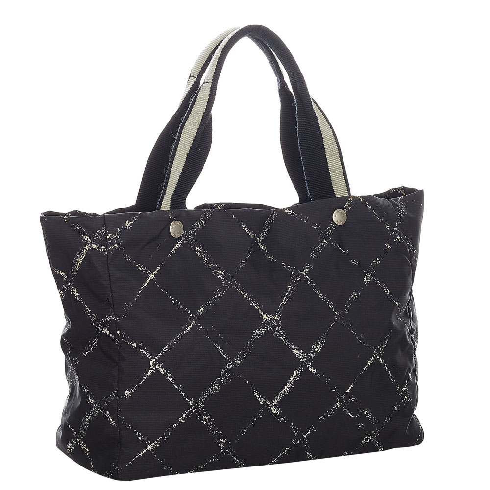 

Chanel Black Nylon Travel Line Tote Bag