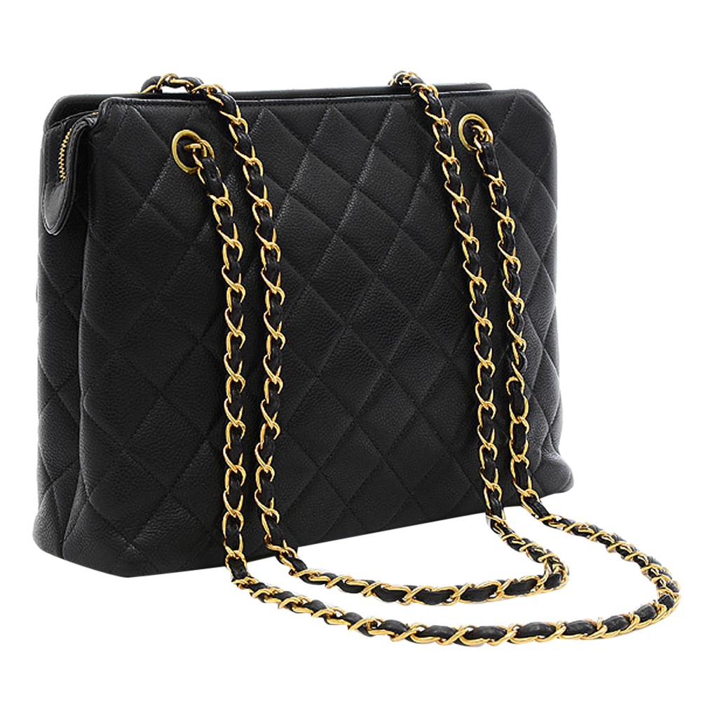 

Chanel Black Caviar Leather Tote Bag