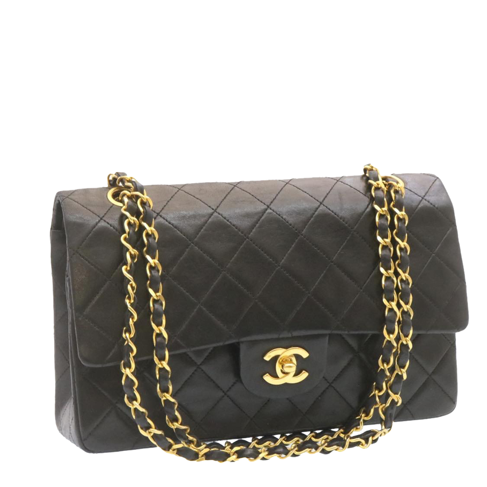 

Chanel Black Lambskin Leather Classic Double Flap Bag