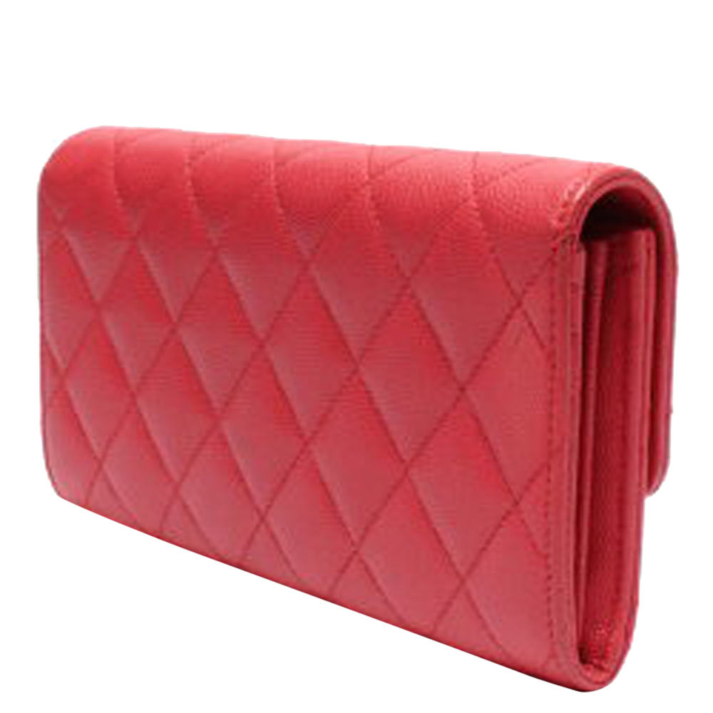 

Chanel Pink Caviar Leather Quilted Wallet