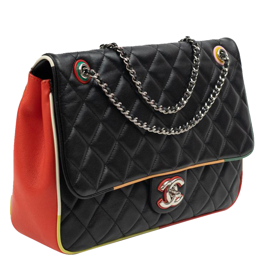 

Chanel Black Lambskin Leather CC Flap Bag