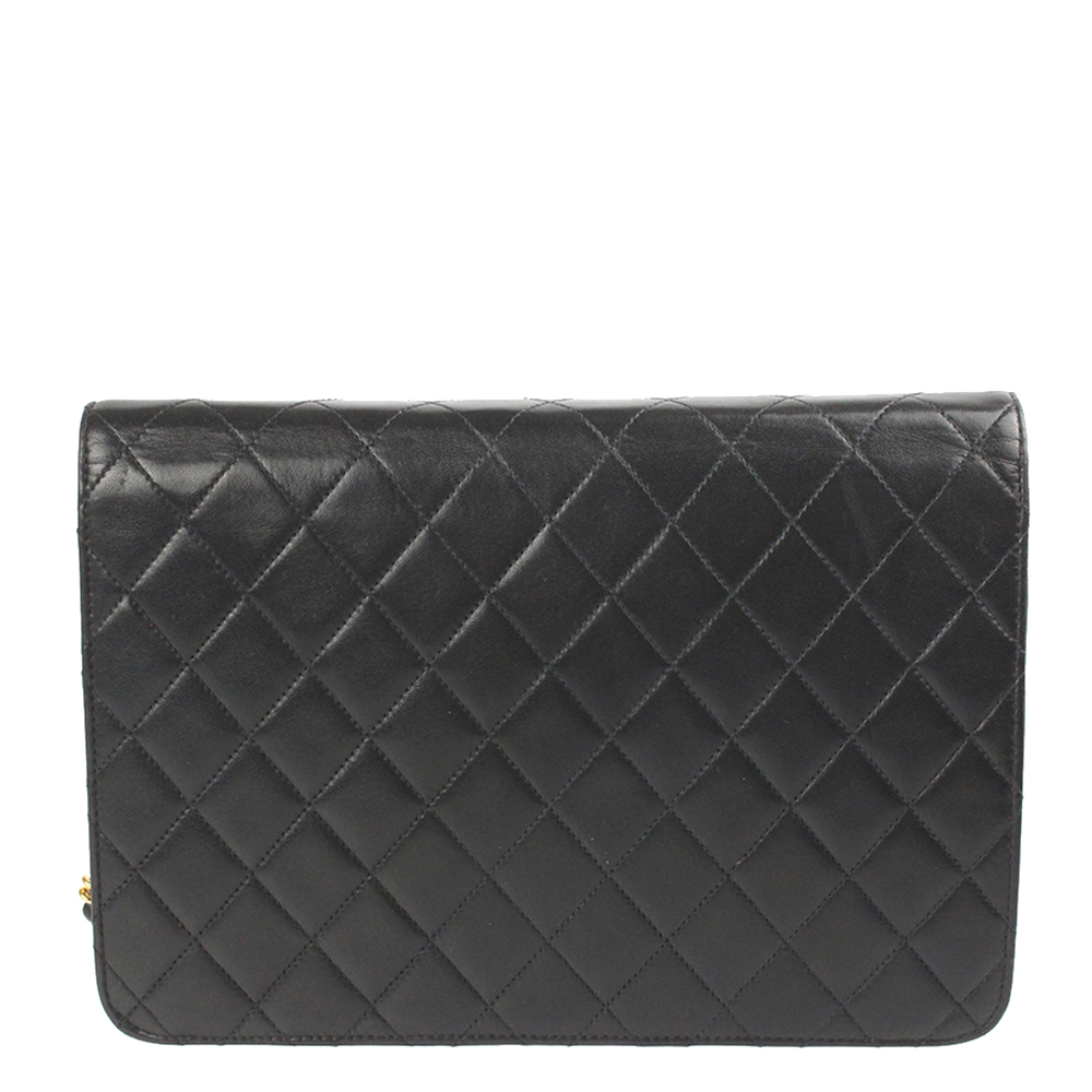 

Chanel Black Leather Vintage Single Flap Bag
