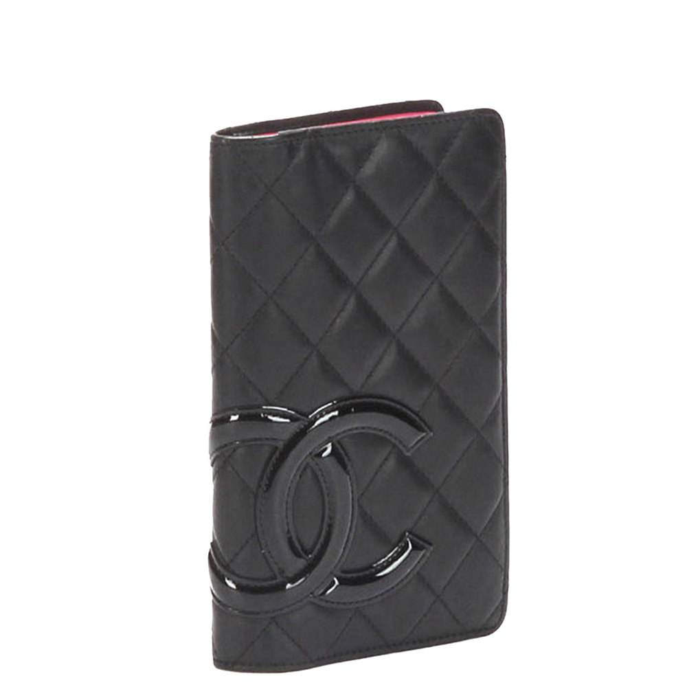 

Chanel Black Lambskin Leather Cambon Ligne Wallet