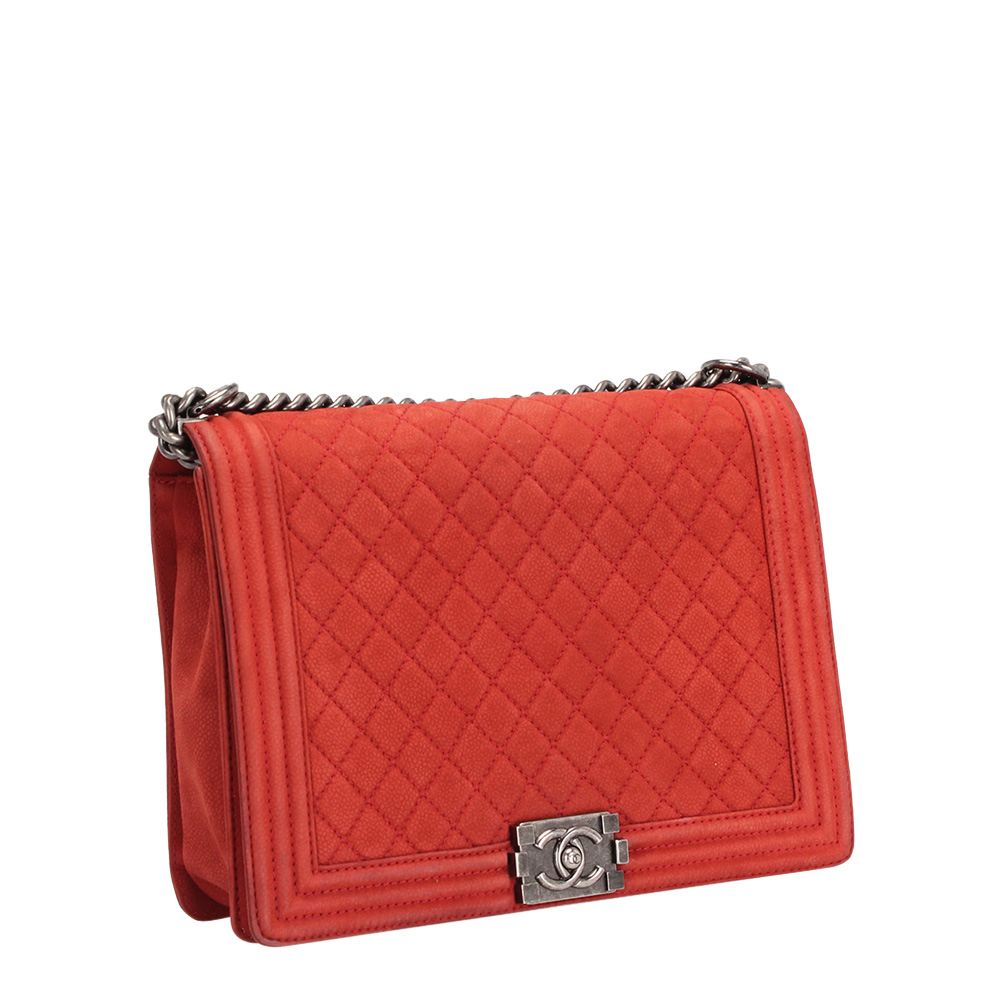 

Chanel Red Lambskin Leather Boy  Flap Bag