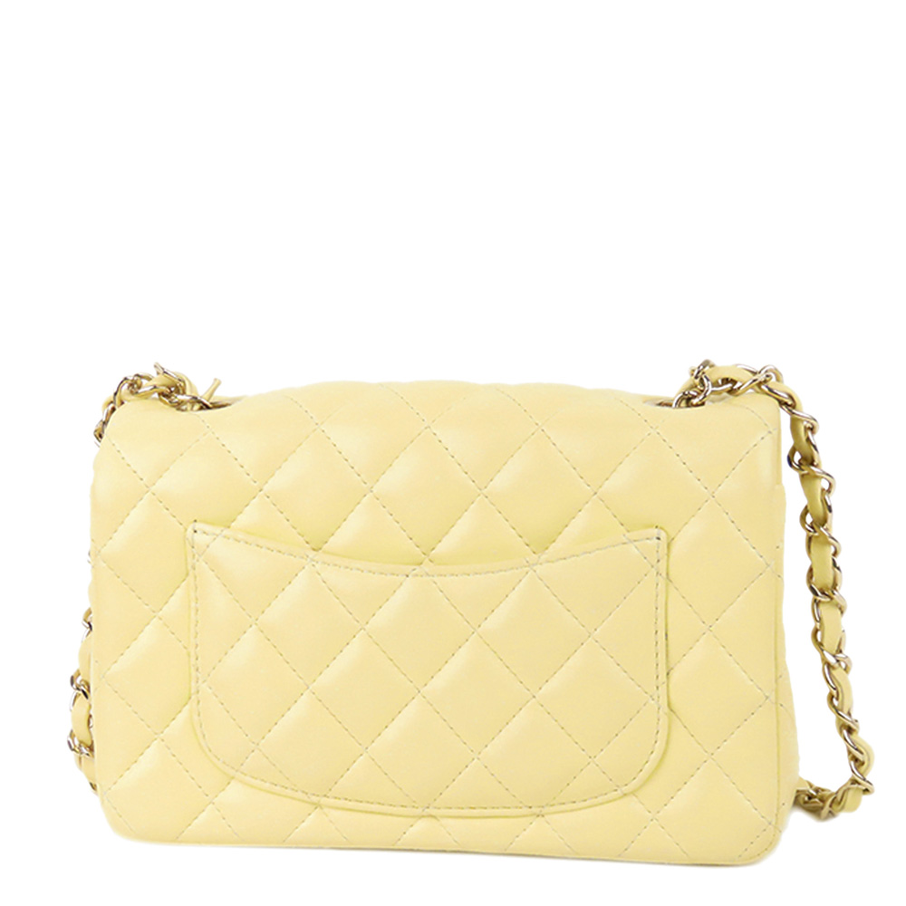 

Chanel Yellow Classic Lambskin Leather Rectangular Mini Flap Bag