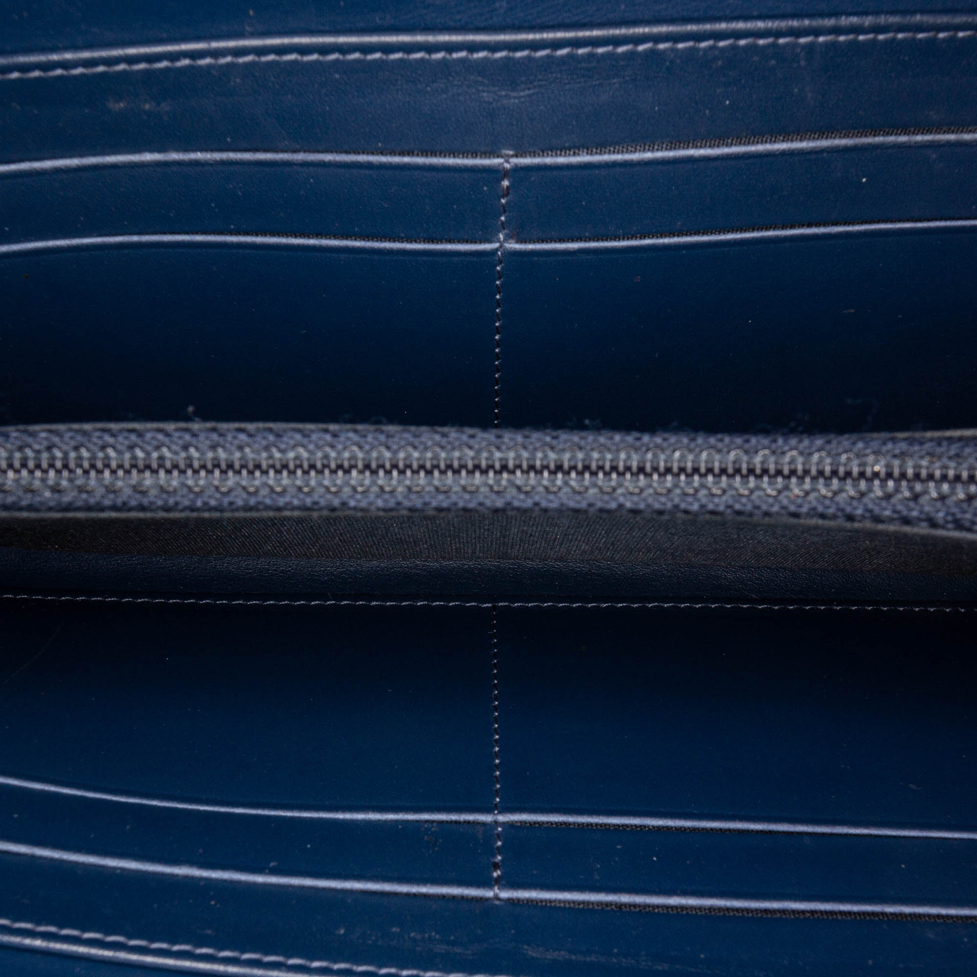 

Chanel Blue Zip Around Leather CC Around Wallet