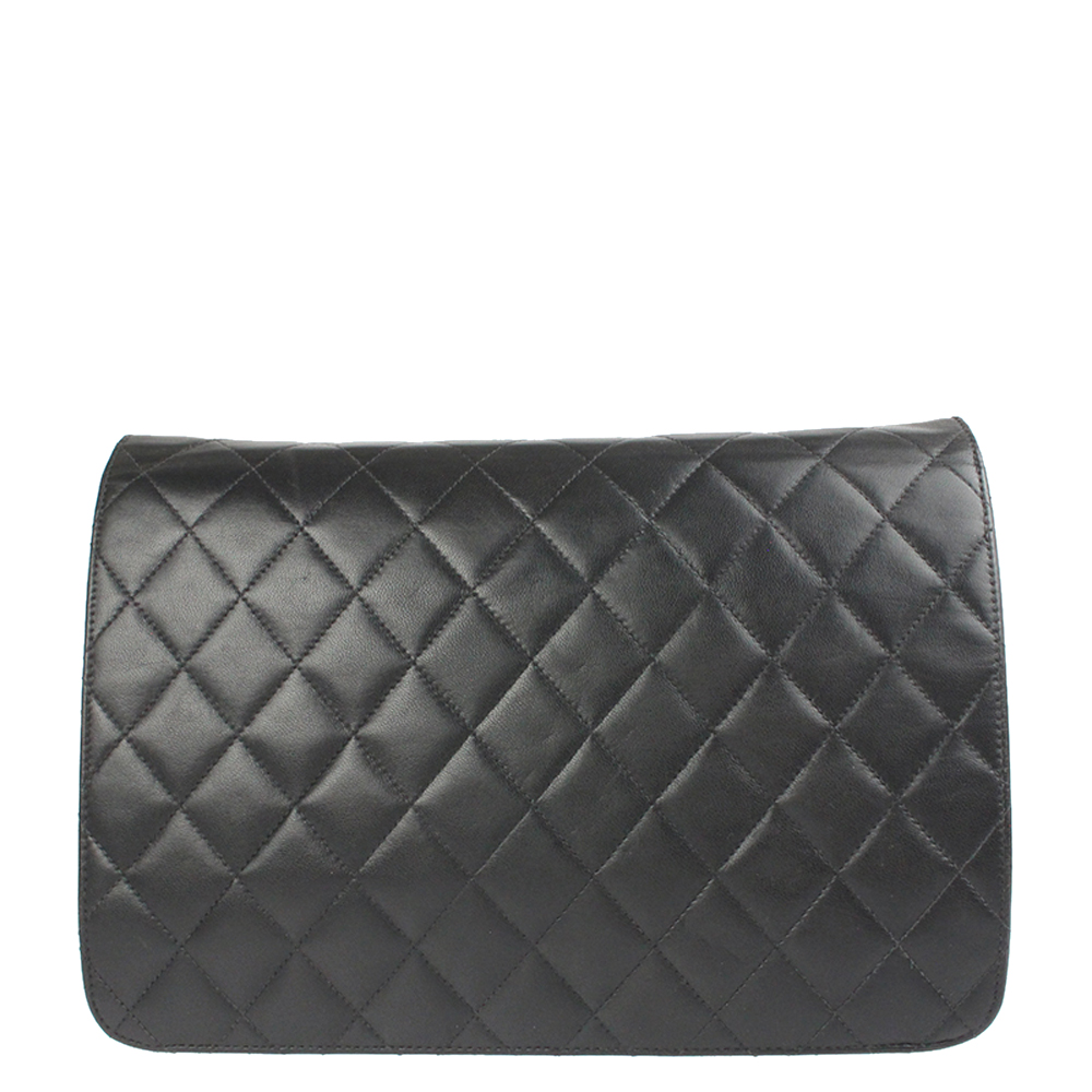 

Chanel Black Leather Vintage Single Flap Shoulder Bag