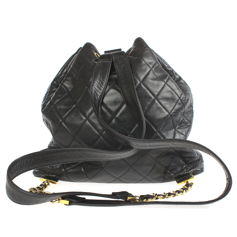 

Chanel Black Quilted Leather Vintage Backpack