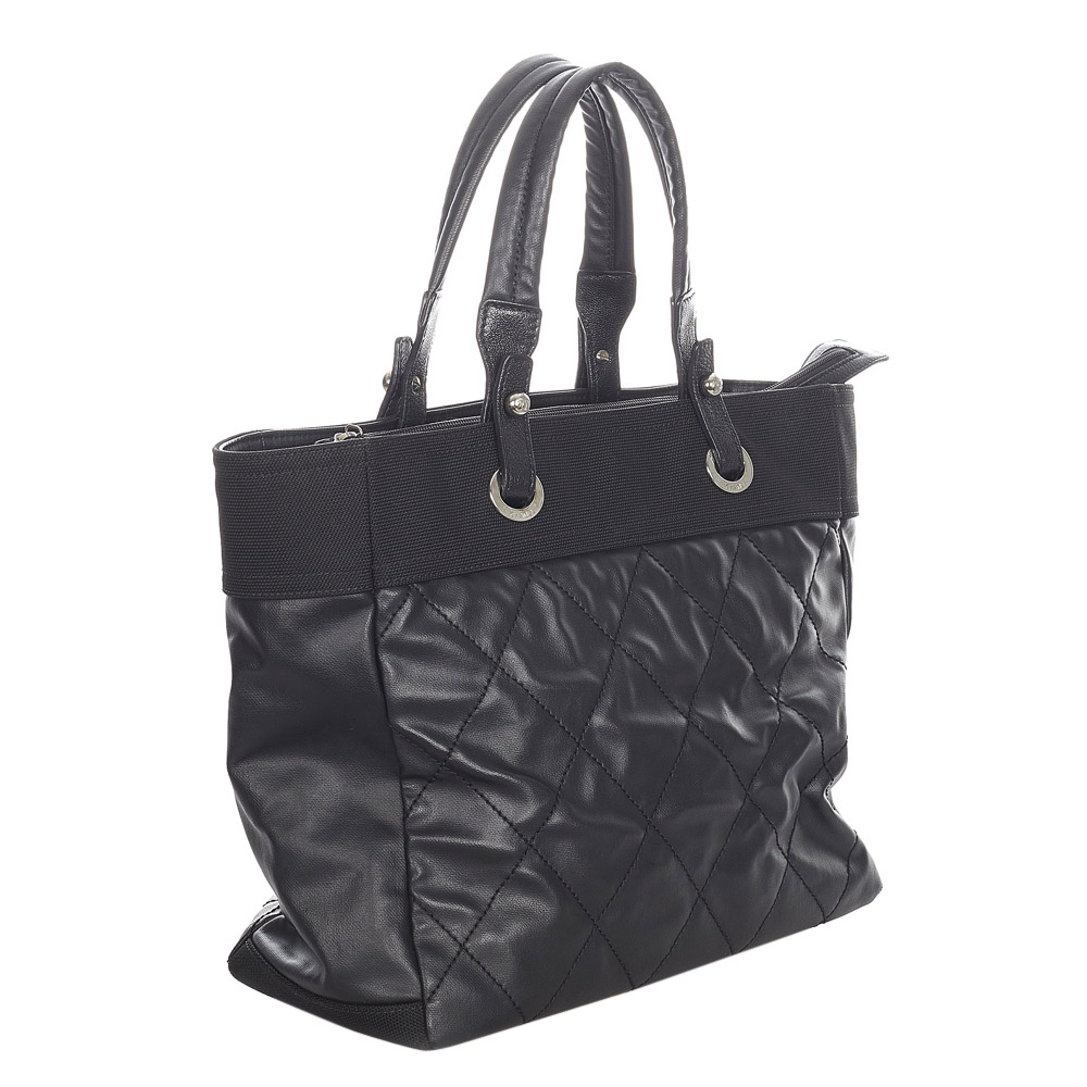 

Chanel Black Leather Paris Biarritz Tote Bag