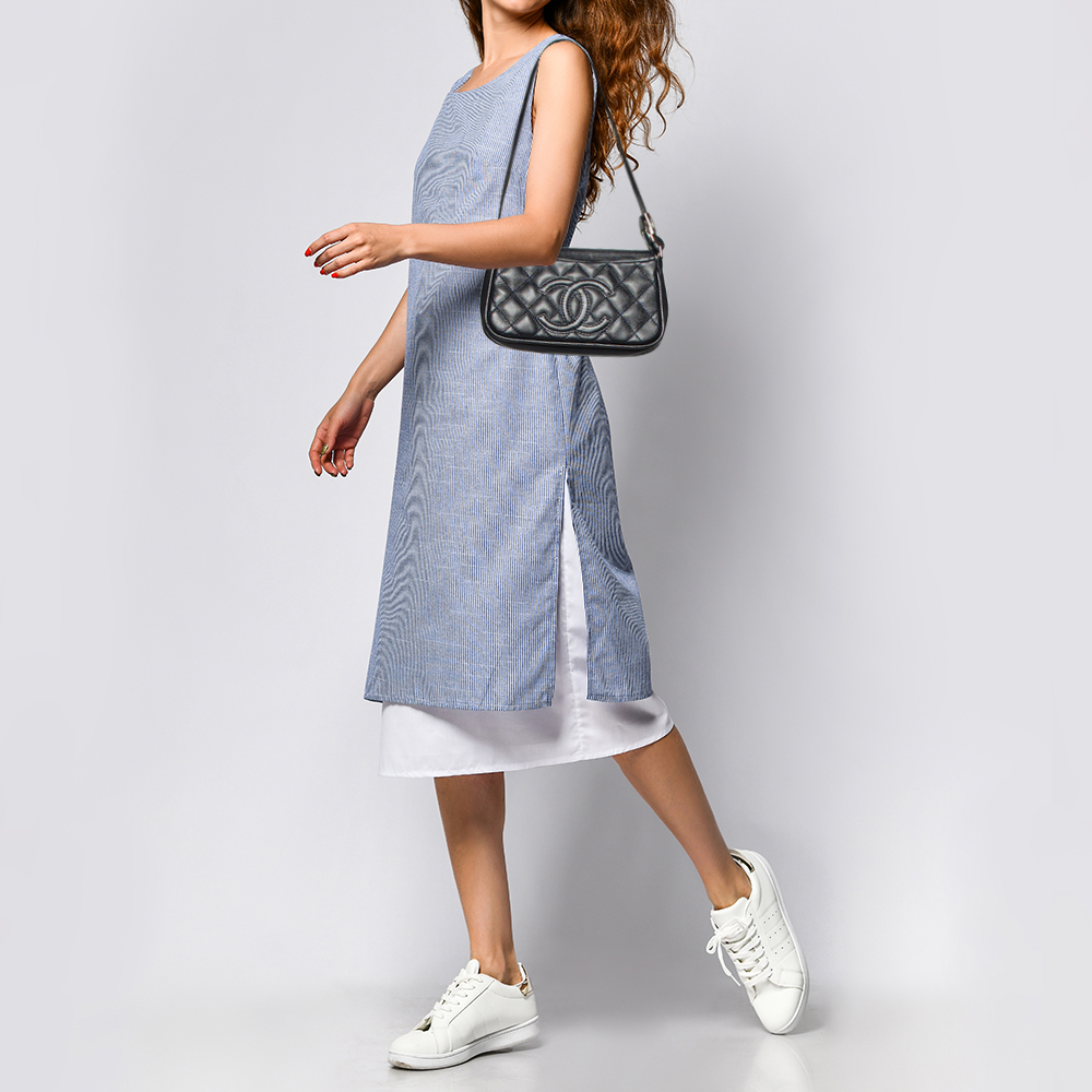 

Chanel Black Quilted Leather CC Shoulder Bag