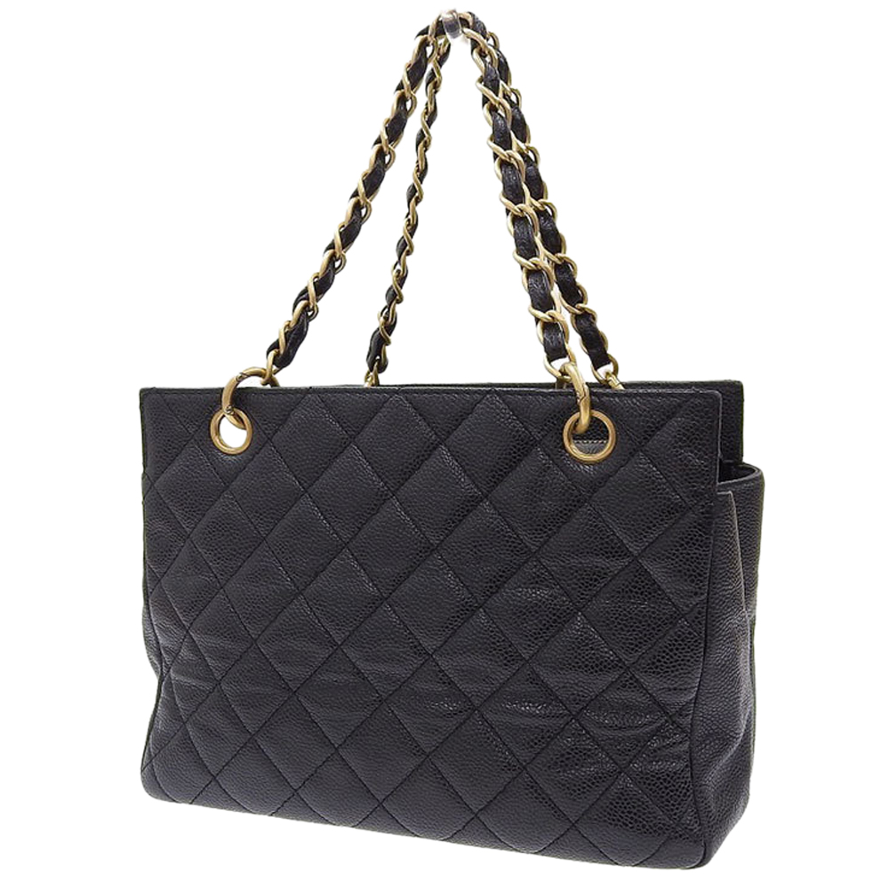 

Chanel Black Caviar Leather Tote Bag