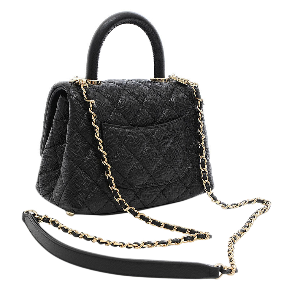 

Chanel Black Caviar Leather  Coco Top Handle Bag