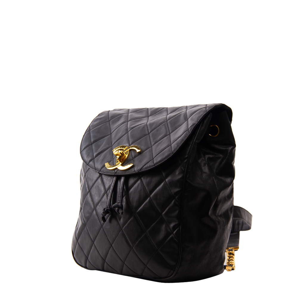 

Chanel Black Leather CC Backpack