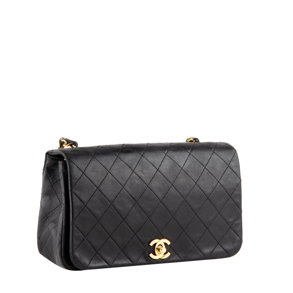 

Chanel Black Leather CC Single Flap Bag