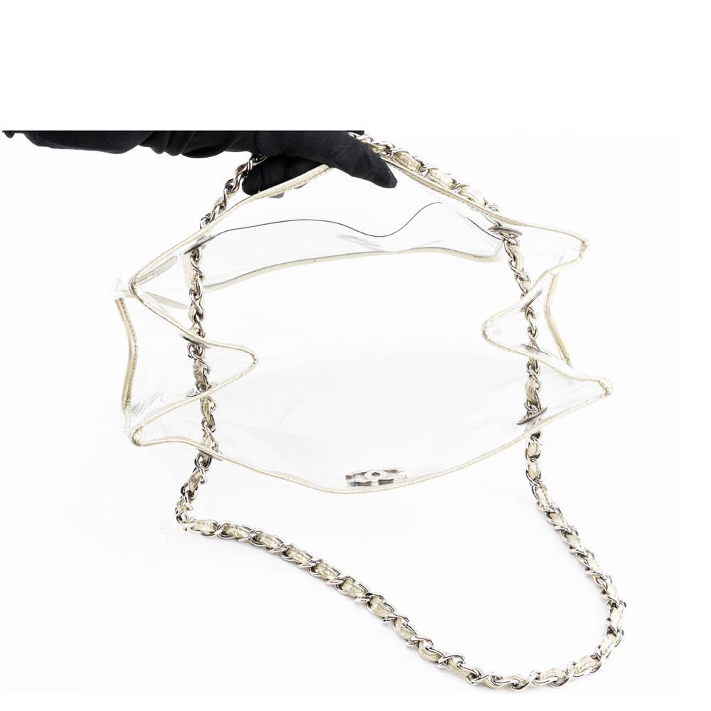 

Chanel PVC Transparent CC Tote Bag, White