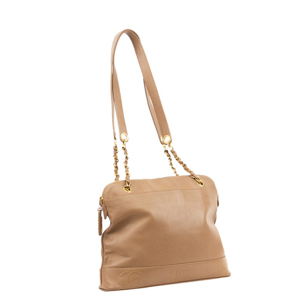 

Chanel Brown Caviar Leather CC Shoulder Bag