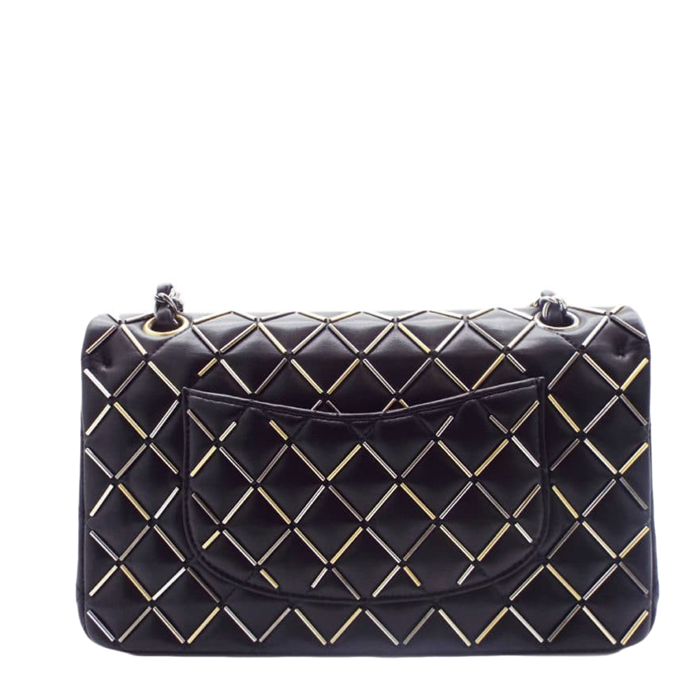 

Chanel Black Lambskin Leather Medium Embellished Flap Bag