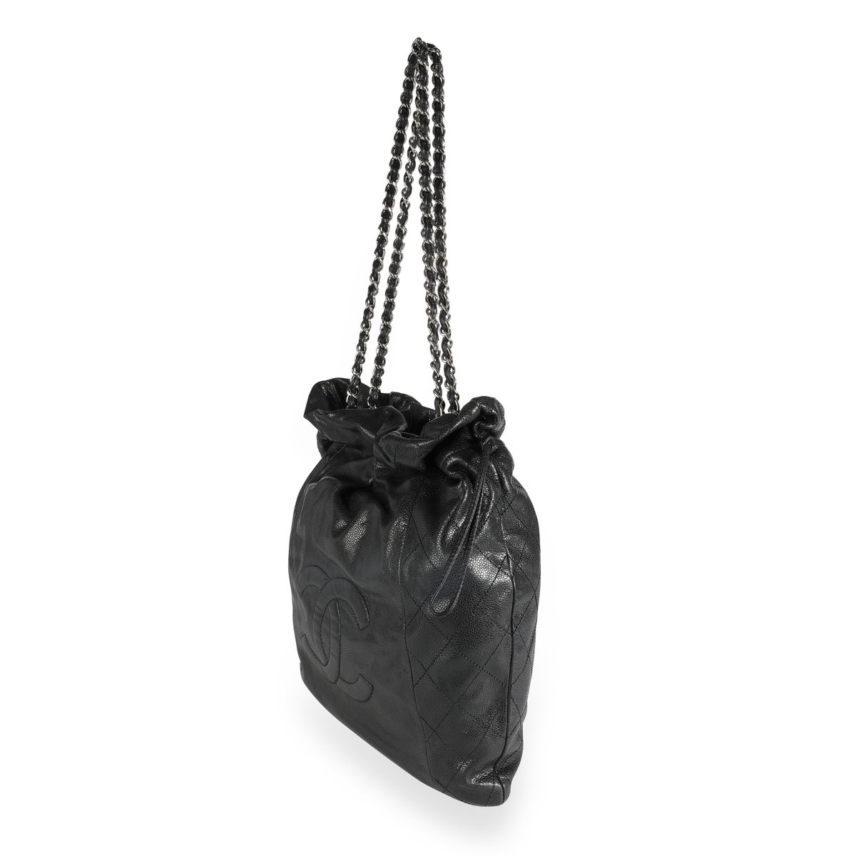 

Chanel Black Leather Drawstring Timeless Shoulder Bag